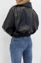 giubbotto effetto pelle biker